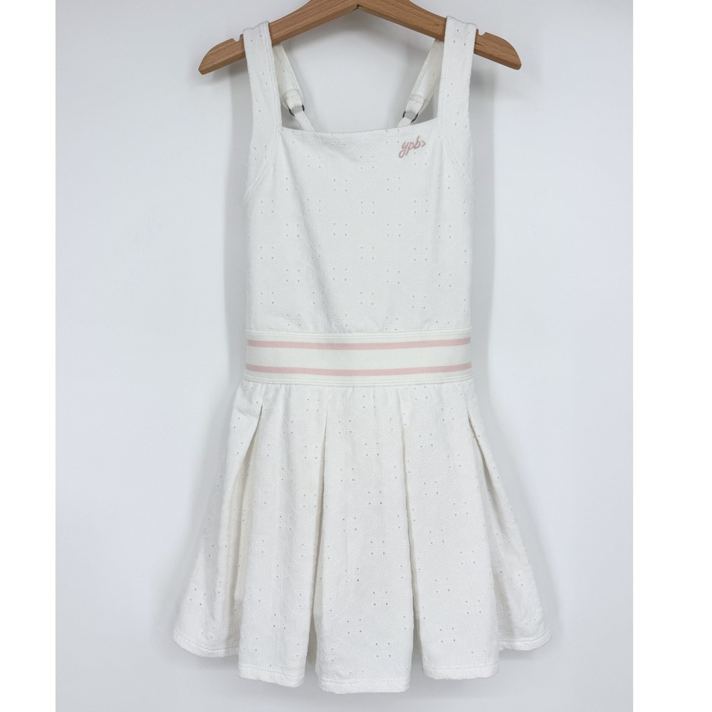 YPB Abercrombie Kids Girl's White Lace Pleated Dress Sz 7/8 Tennis Preppy